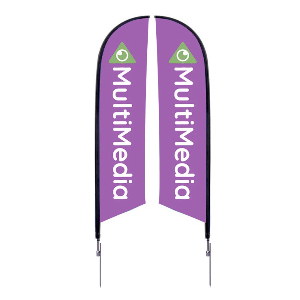 7 ft. X-Small Falcon® Flag Spike Base Single-Sided — Double Sided Graphic Package / Spike Base
